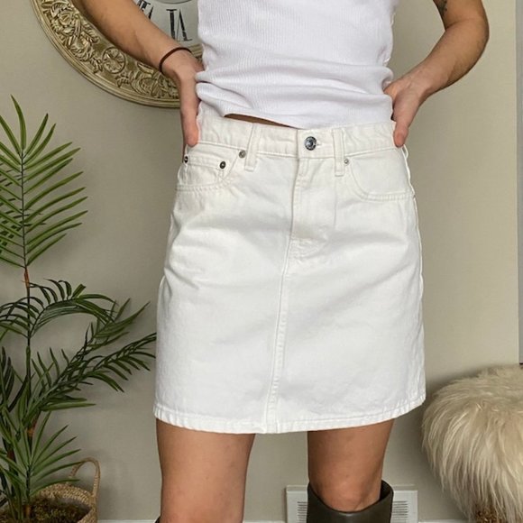 Everlane Denim Skirt Bone White Size 27 